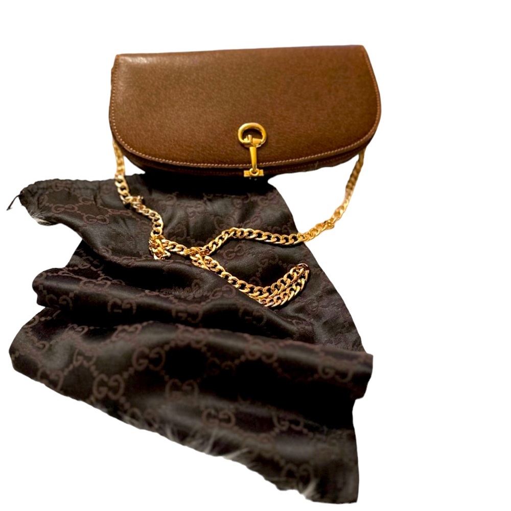 *SOLD * Authentic Classic Gucci Horsebit Clutch with Chain